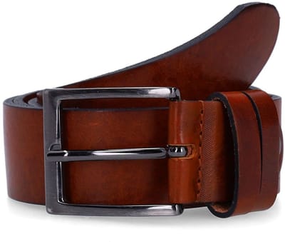 Manfield - Heren - Cognac leren riem - Maat 085