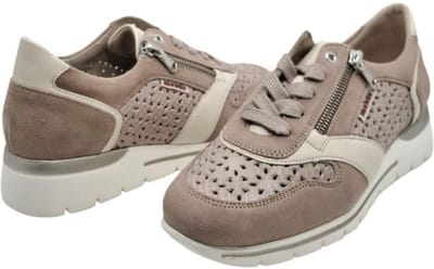 Mobils Ereen Perfo Sand Sneaker | Brede Comfortschoen met Uitneembare Zool