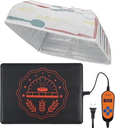 Zuurdesem Verwarmingsmat - Brood Starter Warmer - Brood Rijzen - Temperatuur Gecontroleerd - 300 x 157 mm - Zwart