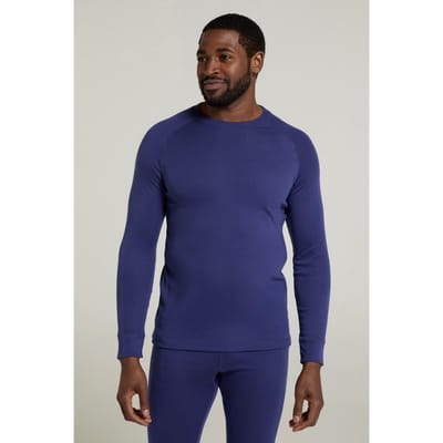 Mountain Warehouse Heren Talus Ronde Hals Thermo Top met Lange Mouwen (Donkerblauw)
