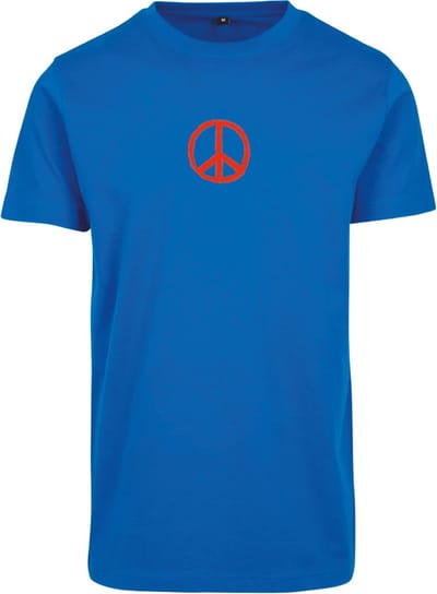 T-shirt blauw S - Make love not war - soBAD. | T-shirt unisex | T-shirt mannen | T-shirt vrouwen | Humor | Love