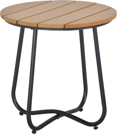 Kleine ronde salontafel - Elegante bijzettafel voor balkon, terras en woonkamer - Ø 49 x 48 cm, bruin