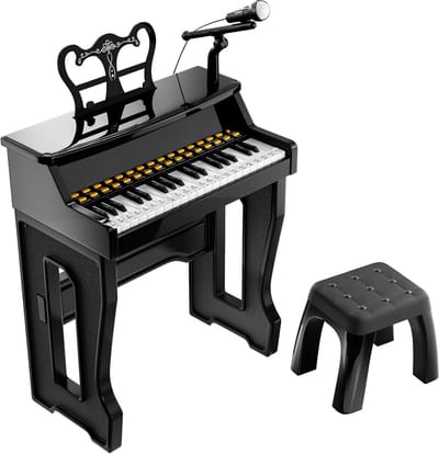 Kinder Speelgoedpiano - Muzikaal Toetsenbord - Muziek Leren - 37 Toetsen - 25.4 x 7.62 x 15.24 cm - Wit