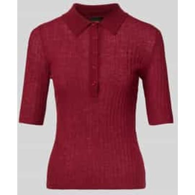 Slim fit gebreid poloshirt van scheerwolmix, model 'C_FUGANO'