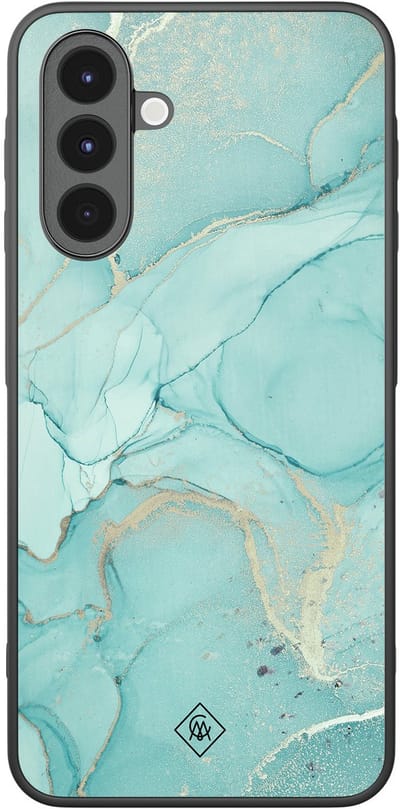 Casimoda® hoesje - Geschikt voor Samsung Galaxy A17 - Marmer mint groen - Zwart TPU Backcover - Marmer - Mint