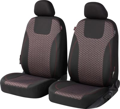 Walser Premium Autostoelhoezen Redring met rits - ZIPP-IT stoelhoezen - 2 voorstoelhoezen zwart/rood