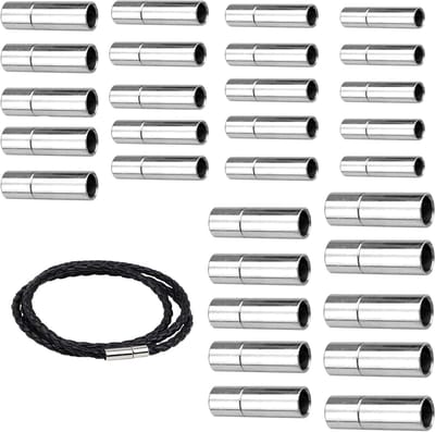 Eindkapjes voor Sieraden Maken - 30 Stuks Cord End Caps voor Leren Armbanden en Kettingen (2mm/2.5mm/3mm/4mm/5mm/6mm)