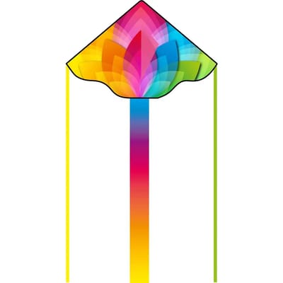 Kindervlieger HQ Simple Flyer 120 Rainbow Flower 102006 Regenboog 120 x 75 cm + 150 cm staart