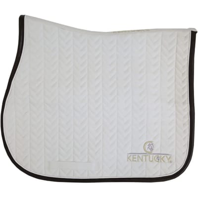 Kentucky Horsewear - Zadeldek Fishbone - Wit - Leer