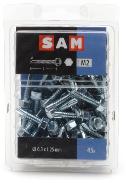 45x SAM zelfborende schroef zeskantkop 818424 M2