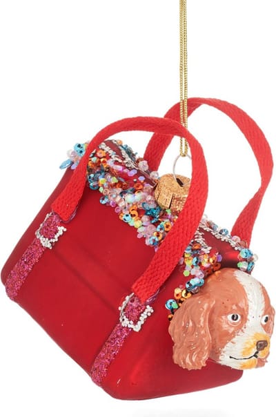 Hond in handtas Kerstbal - Sass & Belle