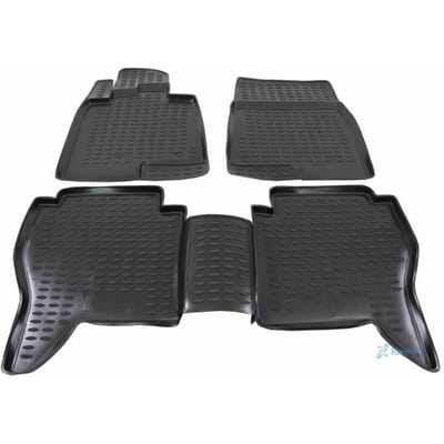 Tapis De Sol En Caoutchouc 3D - J&J AUTOMOTIVE - Mitsubishi Pajero 2006-2015 - Noir - Sur Mesure - Antidérapant noir