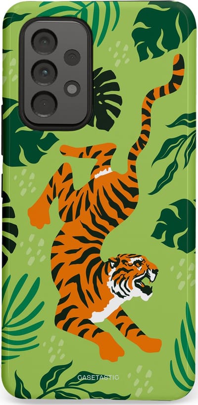 Casetastic Hoesje Geschikt voor Samsung A53 - Stijlvolle Beschermende Duo-layer Case - Tijgerwoud