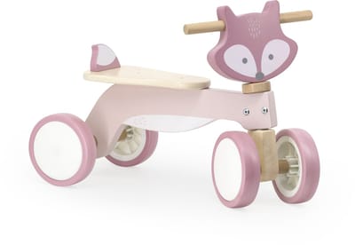 PolarB Houten Loopfiets Vos – Houten Driewieler voor Baby’s (12+ mnd) – Stevige Fiets met Veiligheidssturing