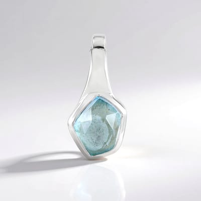 Cavill - Zilveren Hanger - 925 Sterling Zilver Gerhodineerd - Hemelblauwe Topaas 1,35 ct Fancy Rozen Slijp - Tijdloos & Duurzaam Sieraad