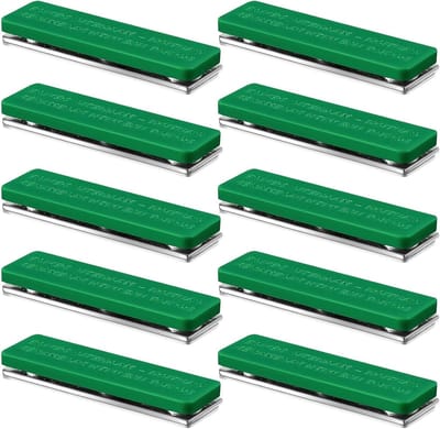 Set van 10 Magnetische Groene Naamlabels voor Kleding - Ideaal voor Badges en Vliegenschermen, 45 x 13 mm