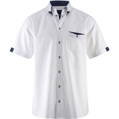 Babista herren Overhemd Met Korte Mouwen - 39/40 - wit - Plus Size