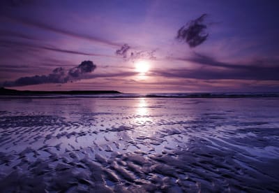 Fotobehang Beach Sunset | XL - 208cm x 146cm | 130g/m2 Vlies