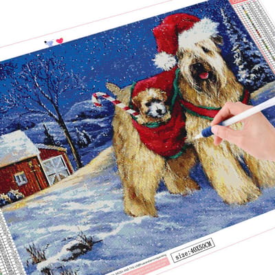 Diamant schilderij vol vierkant nieuwe collectie winter diamant borduurwerk hond mozaïek dier kerstcadeau Full Square 20X30CM