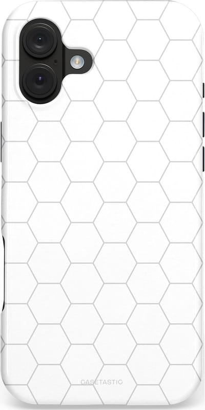 Casetastic hoesje geschikt voor Apple iPhone 16 Plus - MagSafe - Dubbellaagse bescherming - Zilverraat - Fashion Case - Wit