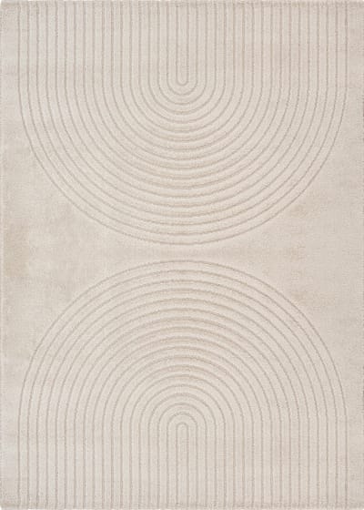 the carpetElisa – Zacht Hoogpolig Vloerkleed voor Woonkamer, Modern Geometrisch Design – Beige – 80 x 150 cm