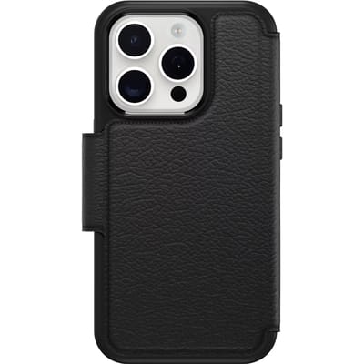 OtterBox Strada - Geschikt voor Apple iPhone 15 Pro - Echt Leer - Zwart
