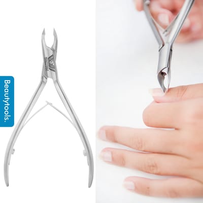 Beautytools Nagelriem Knipper/INOX Vellentang Voor Het Verwijderen Van Nagelriemen (Cuticle Cutter) - Nagelriem Knipper Met Extra Lange Handvat - 8 mm Bek (Round Box) (NN-2670)