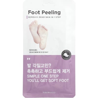 Tosowoong, foot peeling, large, 2 packs, 20g each white