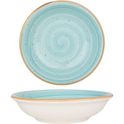 Bonna Diepbord - Aqua - Porselein - 15 cm (330cc) - set van 6