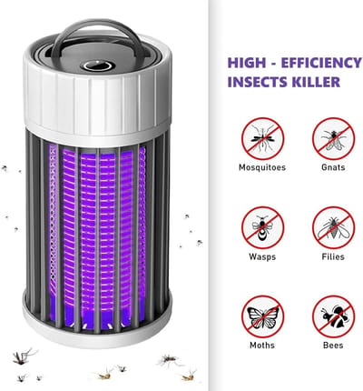 Mosquito Killer Lamp - Physical Bug Zapper Hanging Electronic Fly Killer Plug in Insect Trap Light Bug Zapper for Indoor Outdoor Home Office Garden Backyard Plant (Works when USB is connected)