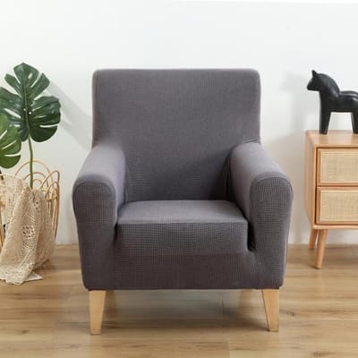 Club Tub Chair Hoes, Stretch Spandex Verwijderbare Geometrische Patroon Fauteuilhoezen, Kleine Bankbeschermer Voor Woonkamer, universal size grijze kleur