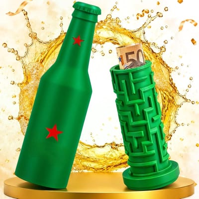 Grappige Spaarfles in Bierfles Model - Groene Maze Geldfles - Grappig Cadeau - verjaardagscadeau - Uniek Cadeau voor Bierfans en Volwassenen