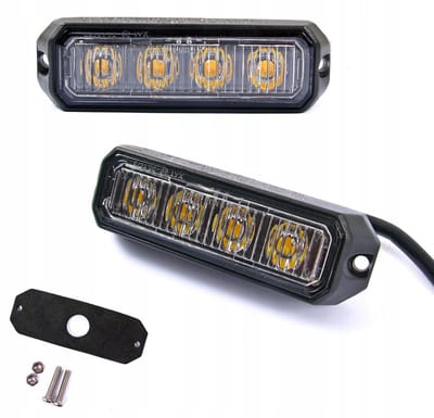 Stroboscoop LED Lamp - Waarschuwingslicht - 4 LED - 12/24V