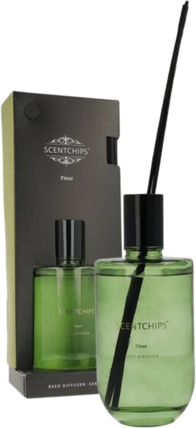 Scentchips Geurstokjes set Serene Fleur - Geurstokjeshouder - Geurstokjes Navulling - Geurstokjes - Voorgevuld - Geurverspreider - Huisparfum - 300ml