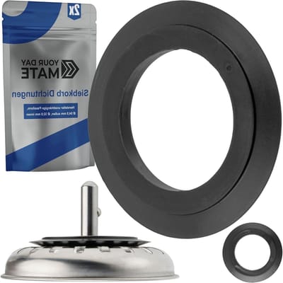 Universele Afdichtingen - Zeefmand Reparatie - Lekvrije Gootsteen - Flexibel Rubber - 2 stuks - Zwart