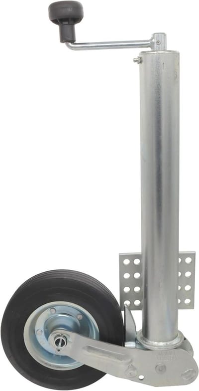 Automatisch steunwiel - Ondersteuningswiel aanhanger - Aanhanger Stabiliseren - Platte flens - 60 mm - Zilver