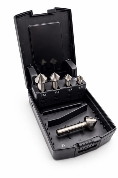 HSS Verzinkborenset DIN 335C 90° – Staal – 5-delig (6,3 / 10,4 / 16,5 / 20,5 / 25 mm)