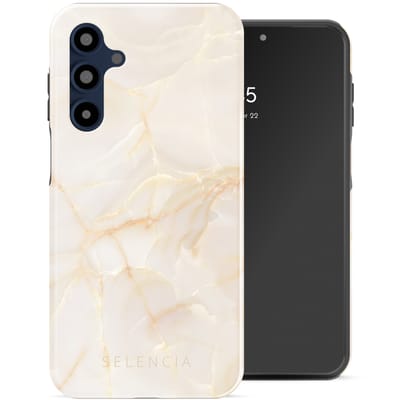 Selencia Hoesje - Geschikt voor Samsung Galaxy A16 (4G) / A16 (5G) - Backcover - Golden Beige Marble