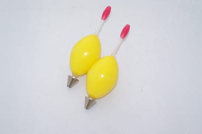 2x Dobber - schuifdobber - bol L geel