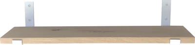 GoudmetHout® Wandplank Industrieel - 50 x 20 cm Muurplank - Eiken Hout - Decoratie Wandrek & Boekenrek - Hangplank Keuken - Wall Shelf + 2 Mat Witte Plankdragers van Staal