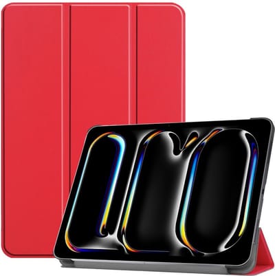 Coverup Tablethoes geschikt voor iPad Pro 13 (2024/2025) Hoesje - Tri-Fold Book Case met Wake/Sleep - Rood