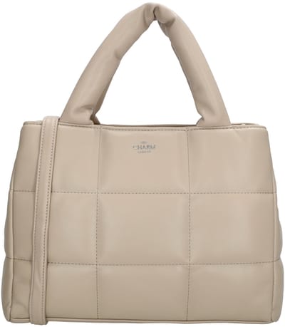 Charm London Manchester Shopper - Schoudertas - Crossbody - Ritsvakken - Stijlvol - Praktisch - Tote Bag - Dames Tas - Lichttaupe