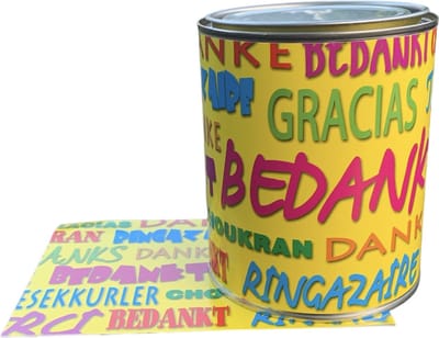 Snoepblik - Bedankt - Gracias - Danke - Merci - Drop - Cadeauverpakking
