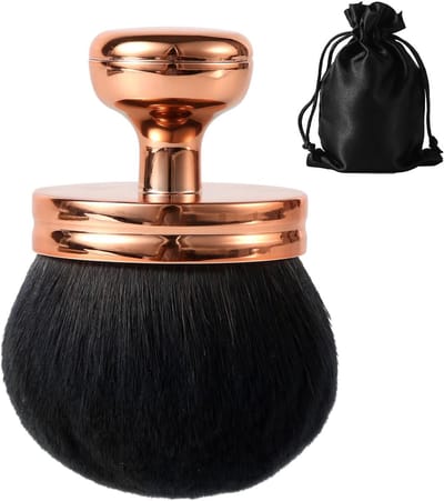 Extra Large Blend & Blur Zelfbruiner Blending Brush - Zonnebrand Applicator Oval Face Makeup Brush met Trekkoord Tas voor Gezicht en Lichaam (Rose Gold)