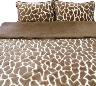 Wollen Deken 140x200cm 100% zuivere Australische Merino scheerwol DUBBELE DIKTE 900 g/m² Woolmark certificaat – Desert Giraffe - Wasbaar en antiallergisch - ZACHT en WARM