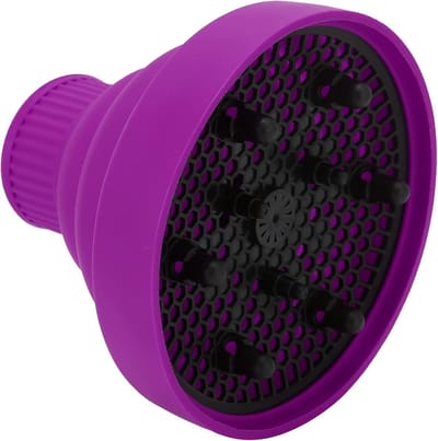 Haardiffuser Opvouwbaar - Draagbare Föhn Accessoire - Krullen Stijlen - Hittebestendig Siliconen - 15 x 15 x 6 cm - Paars