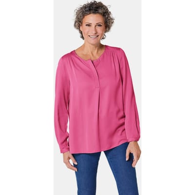 Flatteuze blouse zonder sluiting met modieuze kraag - roze - Gr. 38 van Goldner Fashion