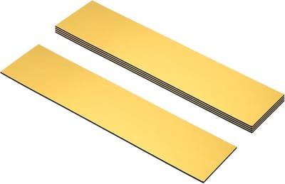 Blanco Naamplaten - Naambordjes Graveerbaar - Bureau Decoratie - Krasbestendig ABS - 5 Stuks 20cm - Goud Zwart