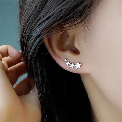 Boucles d'oreilles à tige piercing étoile mode pour femmes bijoux de fête de mariage bijoux hypoallergéniques Eh393 gray