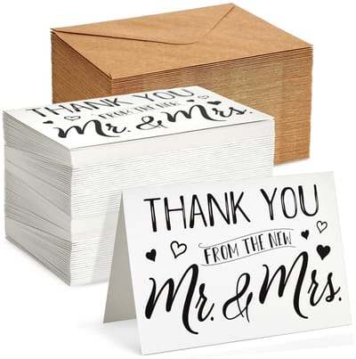 Dailygoods - Dailygoody - Duurzame Groeten Bruiloftskaarten - Bedankkaarten Set - Inclusief Enveloppen - 4x6 Inch - Hoogwaardig Karton - Perfect voor Persoonlijk G